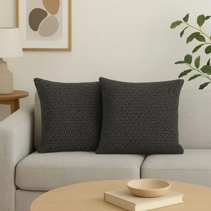 Marrakesch Orient & Mediterran Interior Zierkissen Kissenbezug Calix Anthrazit 40×40cm aus Baumwolle, Boho & Handarbeit, (1 St)
