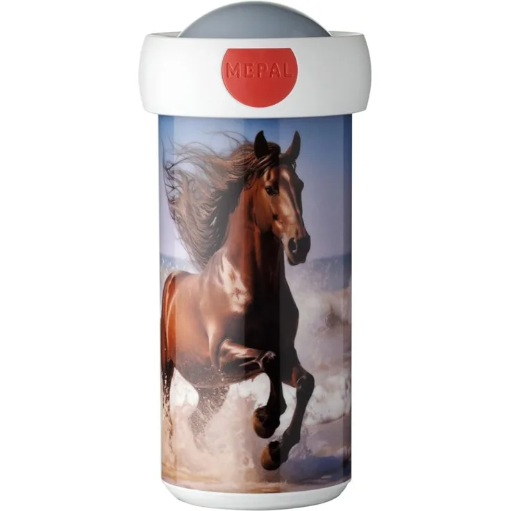 Mepal - Verschlussbecher Campus - Trinkbecher - Auslaufsicherer Wasserflasche für Kinder - Wiederverwendbarer Becher - BPA-frei & Spülmaschinenfest - 300 ml - Wild Horse