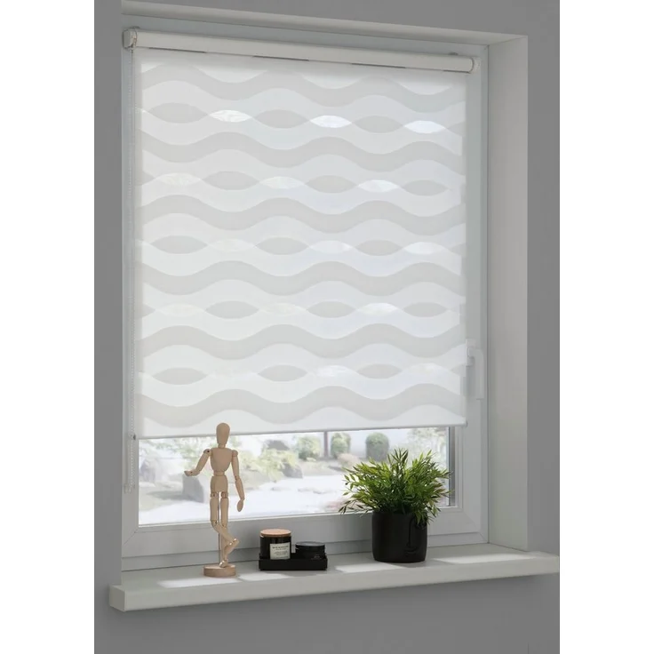 Doppelrollo Tilda, SCHÖNER WOHNEN-Kollektion, transparent, mit Bohren/ohne Bohren, freihängend, Klemmfix, geklemmt, silberne oder weiße Rollo-Technik – Bild 3