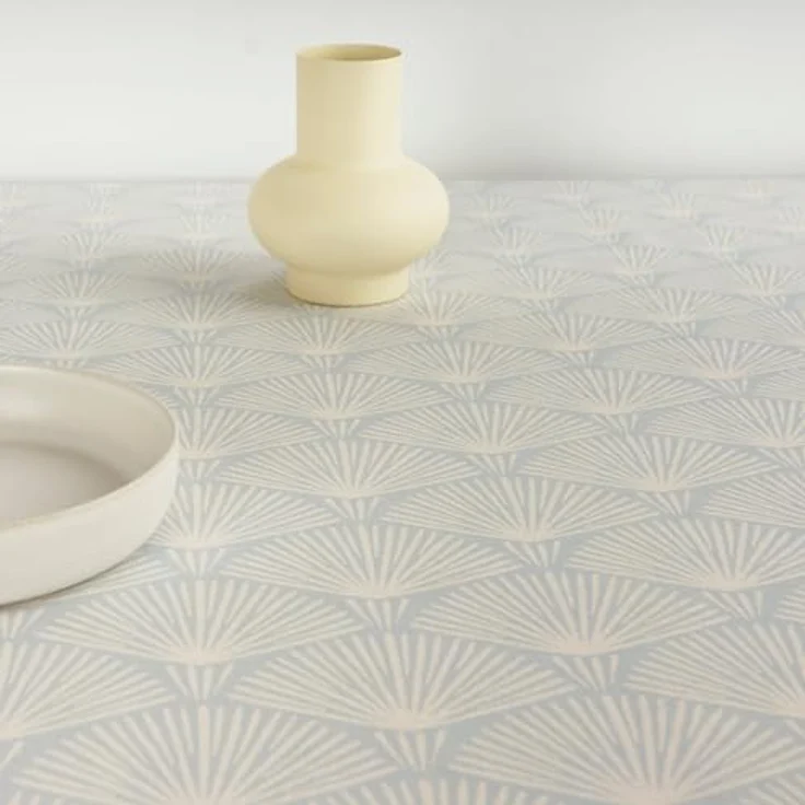 BL BELUM Belum Tischdecke, 300 x 140 cm, schmutzabweisend, 100 % Baumwolle, ohne Wachstuch, Tischdecke aus Baumwolle, wasserdicht, schmutzabweisend, flüssigkeitsabweisend, Hellblau – Bild 3