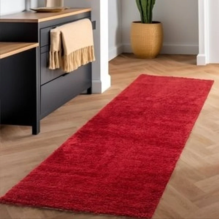 SIMPEX24 Teppich Unicolor - Einfarbig, Rund, Höhe: 30 mm, Einfarbig Shaggy Teppich Wohnzimmer Langflor Versch. Farben und Größen – Bild 6