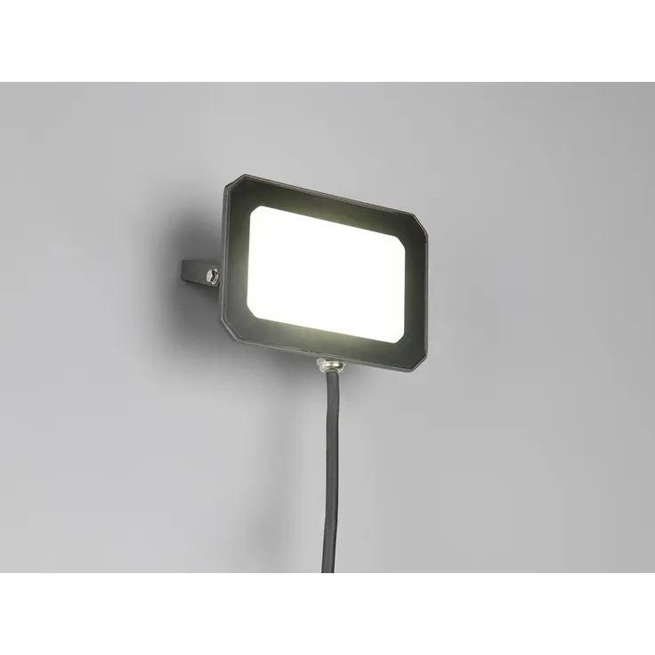 LED Flutlichtstrahler 30W, Aluminium Schwarz, IP65, mit Anschlussbox