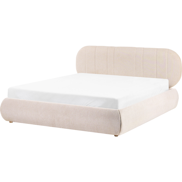 Bett mit Stauraum Stoff CAMPAN 160x200 cm Hellbeige