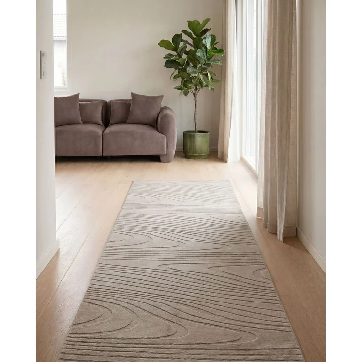 Kunstfellteppich ONTAKE Beige 80 x 300 cm – Bild 3