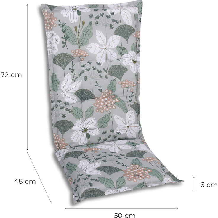 Sitzauflage hoch 50x120, 19246-01, seitliche Kordelbänder, 65% Polyester, 35% Baumwolle – Bild 5