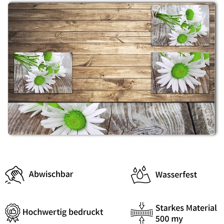 matches21 HOME & HOBBY Platzset Tischset Margeriten Blumen 4er Tischunterlage Tischdeko, (4-St), modernes Esstisch Platzdeckchen als abwaschbarer Tischuntersetzer – Bild 3