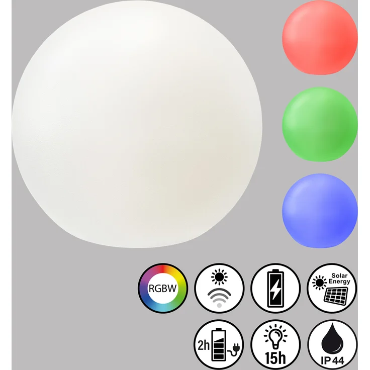 2er SET Solar Outdoor Kugelleuchten Ø 18cm mit RGB Farbwechsel – Bild 4