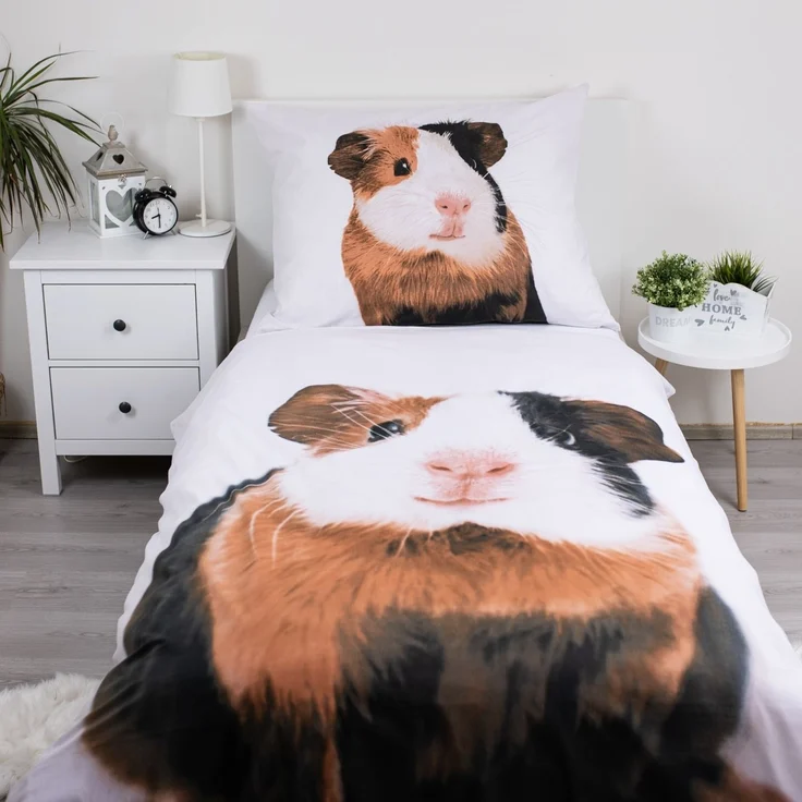 Meerschweinchen Design Bettwäsche aus Baumwolle, 140x200 cm & 70x90 cm – Bild 2