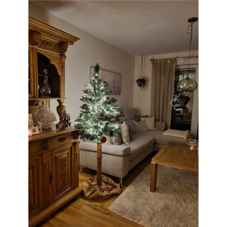 Moritz Weihnachtsbaum künstlich 180 cm mit Schnee Schnellaufbau Stecksystem Tannenbaum kaukasische Tanne Unecht naturgetreu mit Ständer – Bild 2