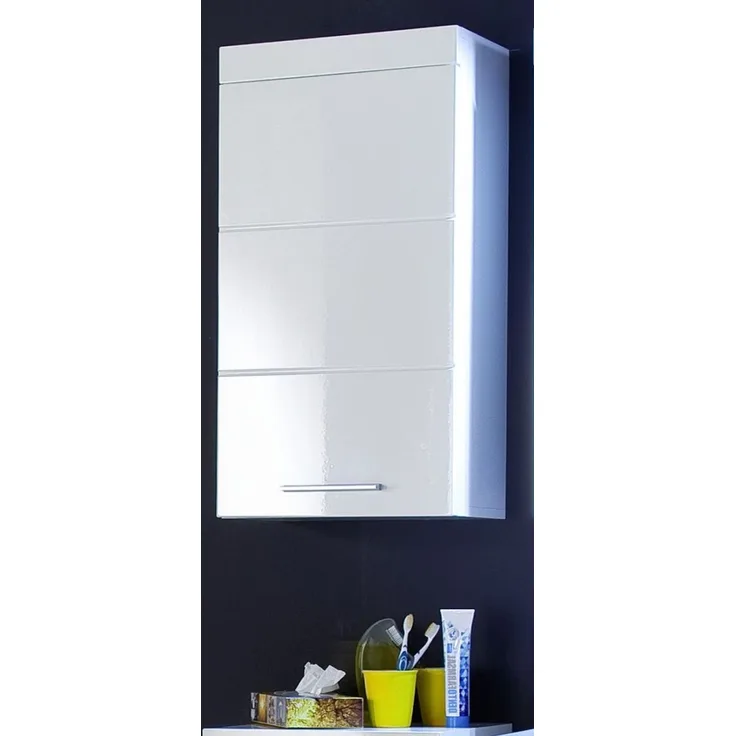 Badmöbel Hängeschrank Adamo Hochglanz weiß 37 x 77 cm