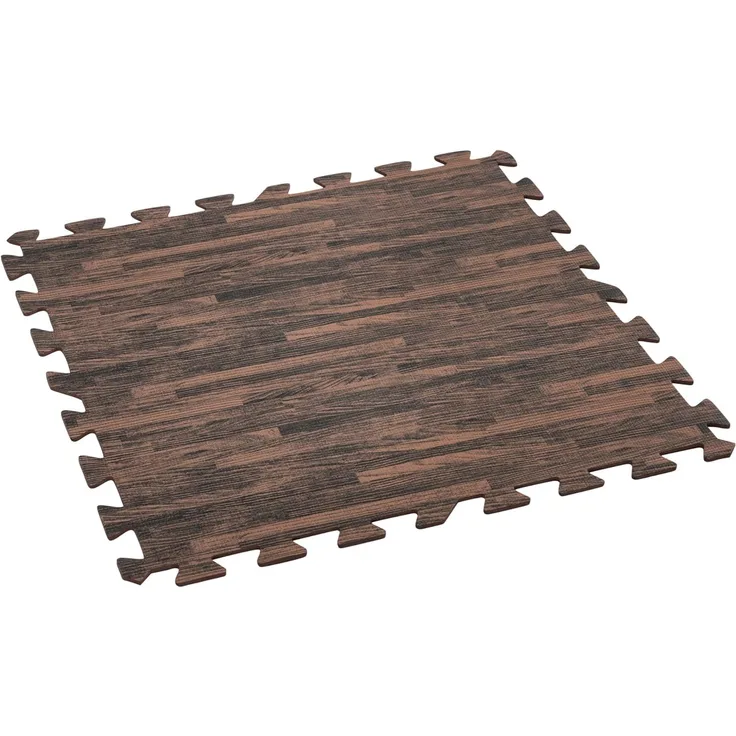 Pool-Bodenschutzfliesen Set 12 Stück á 50 x 50 cm, Holz-Optik (Palisander)