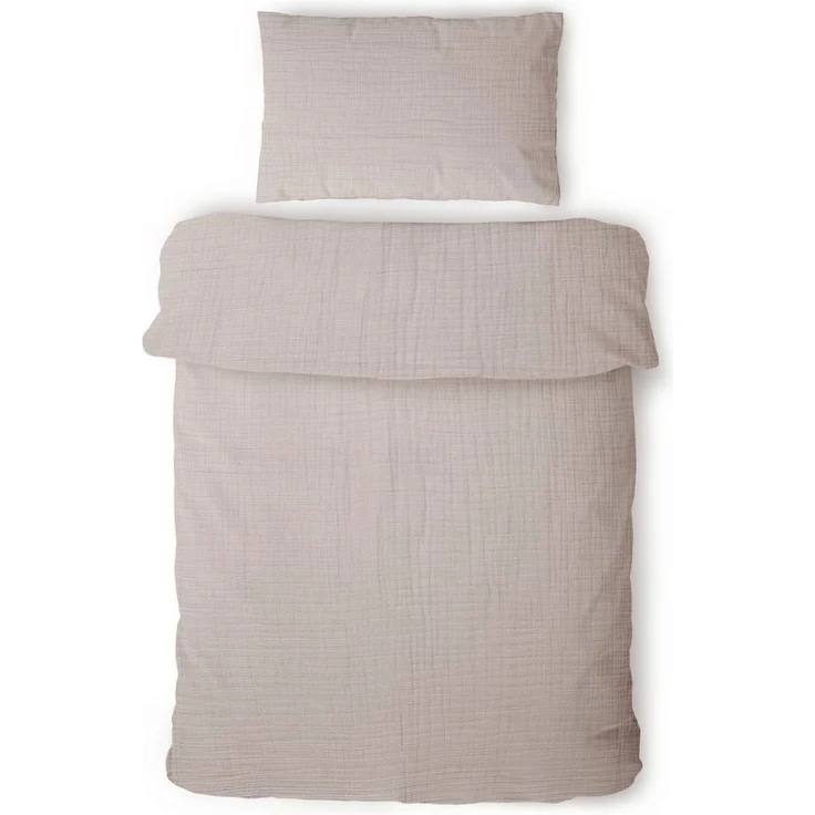 Laynenburg Kinderbettwäsche Musselin 2 teilig aus 100% Baumwolle in 100x135 cm + 40x60 cm, atmungsaktiv & bügelfrei – 3 lagig mit Reißverschluss & Haltebändern – Bild 5