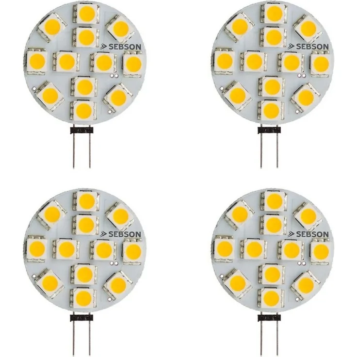 SEBSON LED-Leuchtmittel LED Lampe G4 2.5W - GU4 Stiftsockel 12V DC, Leuchtmittel - 4er Pack