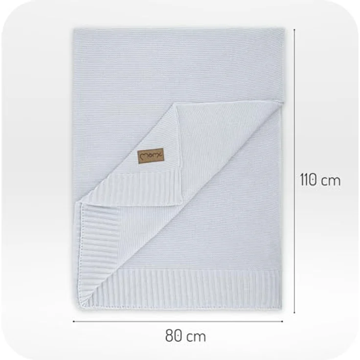 MoMi Kinder- und Babydecke HUG, 80x110 cm, Kuscheldecke aus 50% Baumwolle mit 50% Bambusfasern, Strickdecke ideal für Buggy, Kinderwagen und Babybett – Bild 9