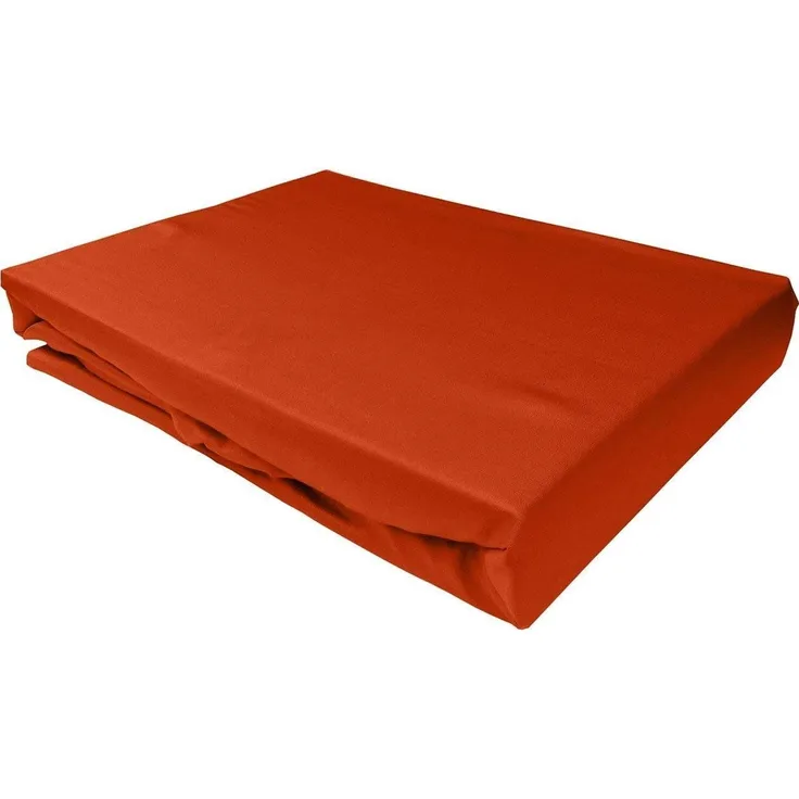 Bettwaesche-mit-Stil Mako-Satin Spannbettlaken orange 140x200cm Höhe 5-10cm