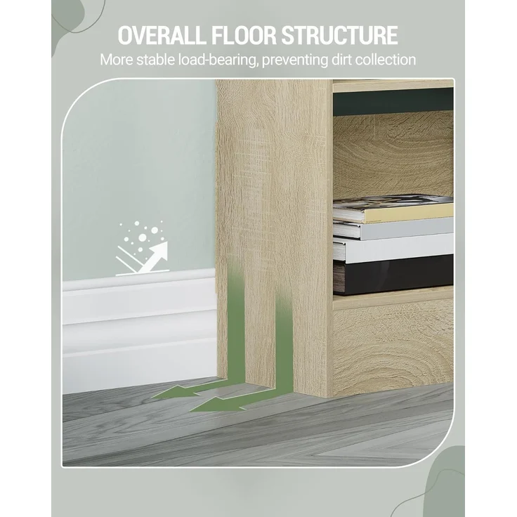 Bücherregal, Bücherschrank, mit 6 Fächern, Aufbewahrungsregal, Standregal, für Wohnzimmer, Büro, Schlafzimmer, 24 x 80 x 170 cm, Eichenbeige – Bild 7