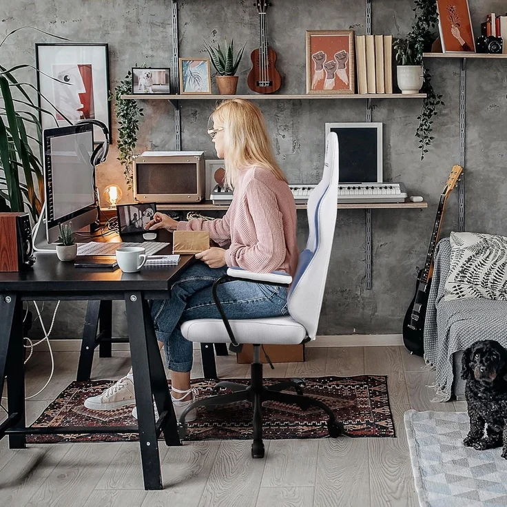 Dowinx Gaming Stuhl Erwachsene Kinder Ergonomisch Lendenwirbelstütze Bürostuhl – Bild 2