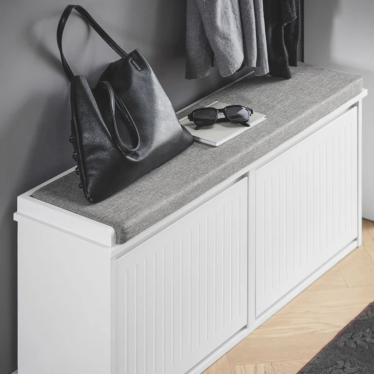 SoBuy FSR98-XL-W Schuhbank, MDF, Lackiert, Weiß, 100 x 46 x 26 cm – Bild 7