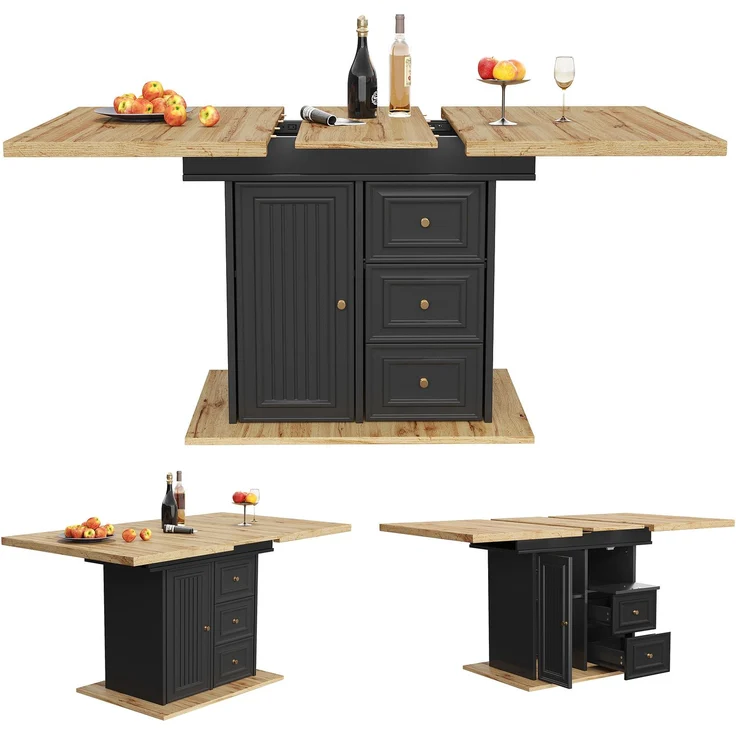 Esstisch Ausziehbar 110(140) x 80 x 75 cm Holztisch für Küche & Esszimmer - 6 Personen Esstisch - Maße Für Terrasse und Garten – Bild 9