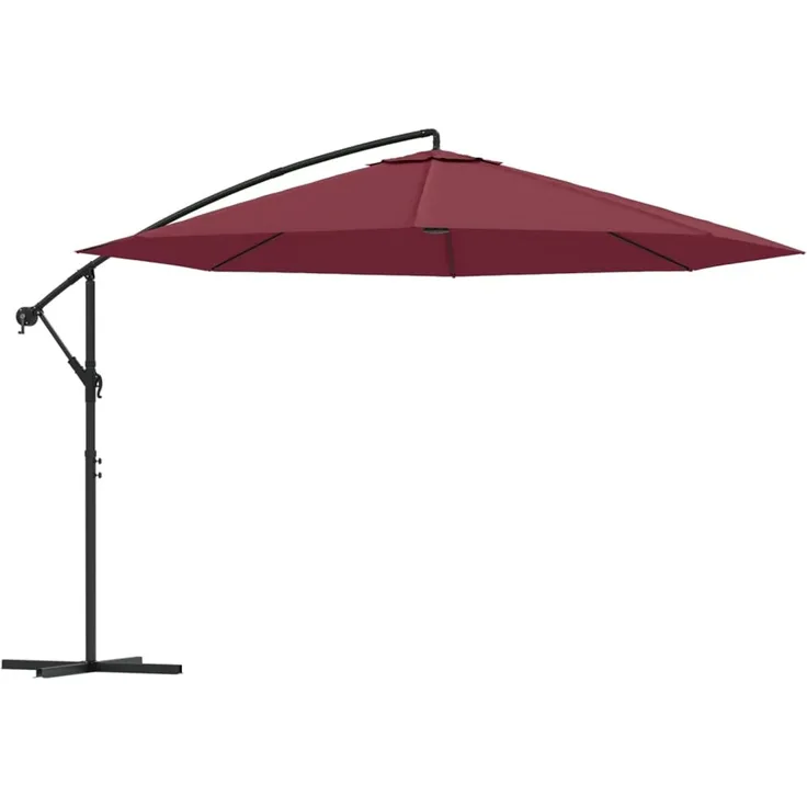 vidaXL Ampelschirm mit Aluminium-Mast 350 cm Bordeauxrot 44507