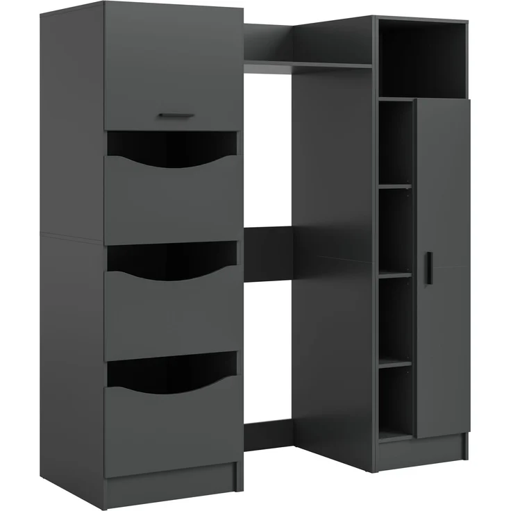 Waschmaschienenumbau Set (B/H/T: 166x195x62 cm) in anthrazit Nachbildung – Bild 2
