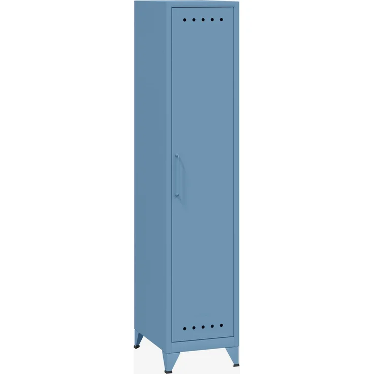 Bisley Fern Locker Garderobenschrank mit drei festen Fachböden, aus hochwertigem, nachhaltigem Stahl hergestellt, 16 mm große Design Lüftungslöcher auf allen Türen, moderner und industrieller Flair, mit integrierten Füßen, H 1800 x B 380 x T 510 mm, Fa... – Bild 2