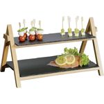 Kesper Etagere 2-stöckig 45 x 6 x 31 cm schwarz/ braun