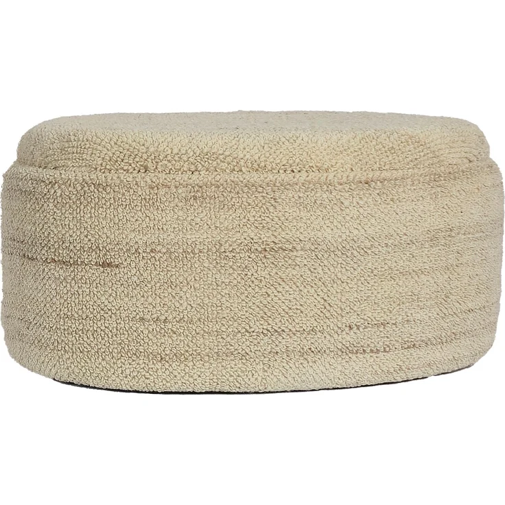 Sitzhocker mit Stauraum Wolle oval 81cm Braun abnehmbarer Deckel Wohnzimmer Schlafzimmer – Bild 6