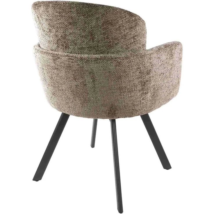 2er-Set Armstuhl Ecarm 360° drehbar mit Chenille-Bezug, Champagne – Bild 7