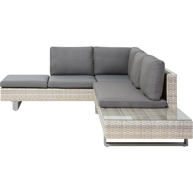 Beliani 'LANCIANO' Ecksofa Lounge Set, Polyrattan grau – Bild 6