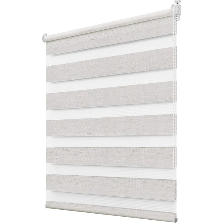 Deswell Doppelrollo Klemmfix ohne Bohren Leinen B45 x H230 cm (Stoffbreite 41cm) Rollos für Fenster ohne Bohren für Fenster mit Lichtdurchlässig & Verdunkelnd/Höhe Stufenlos Verstellbar – Bild 1