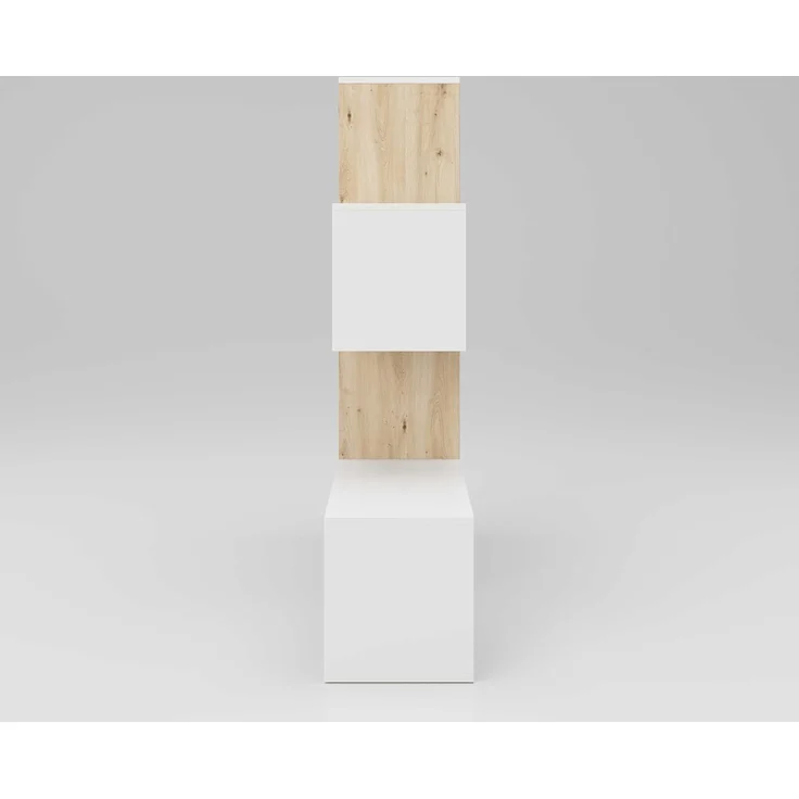 STACCATO - Raumteiler, Bücherregal mit 4 Böden, Weiß mit Holzdekor – Bild 5