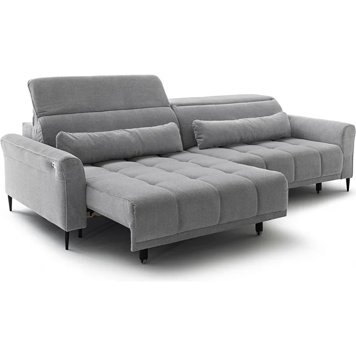 Big-Sofa >Wolve< 2x elektr. Sitzverstellung, 2 Kissen, graublau - 280x108x118cm (BxHxT)
