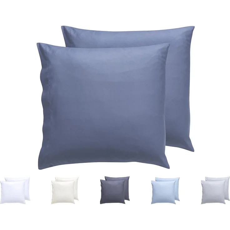 Kissenbezüge, extra weiche Mikrofaser, hypoallergen, Set mit 2 Kissenbezügen 60X60 cm Graublau