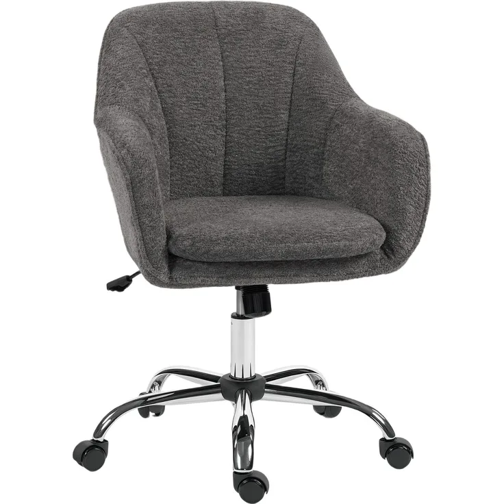 MELAYR, Home-Office Schreibtischstuhl mit Schaukel- und Drehfunktion, 64 x 63 x 96 cm, Grau