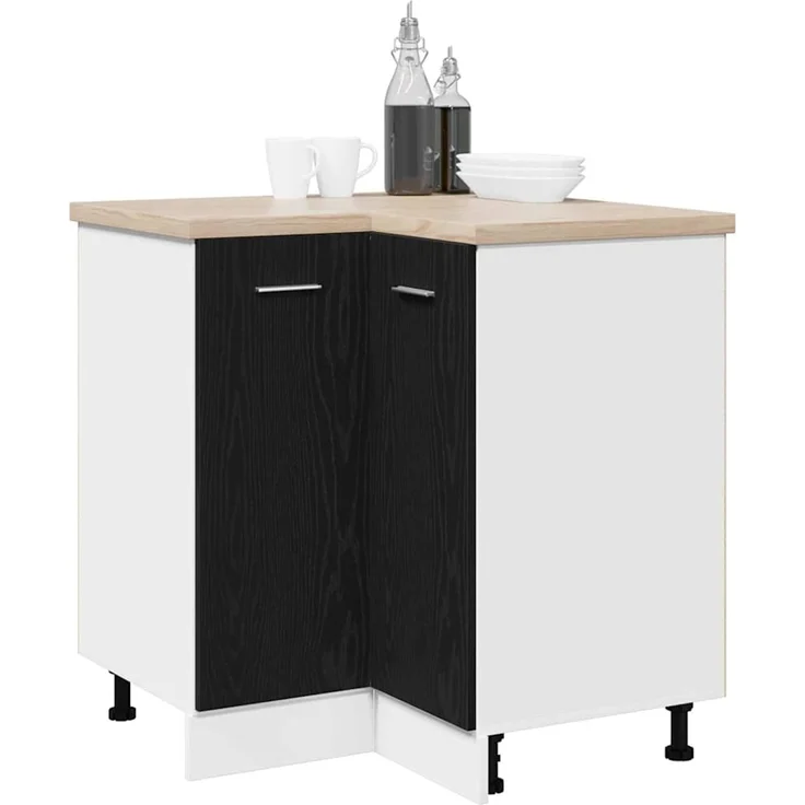 vidaXL Hängeschrank Schwarz Eichen-Optik 75,5 x 75,5 x 80,5 cm 863287 – Bild 3