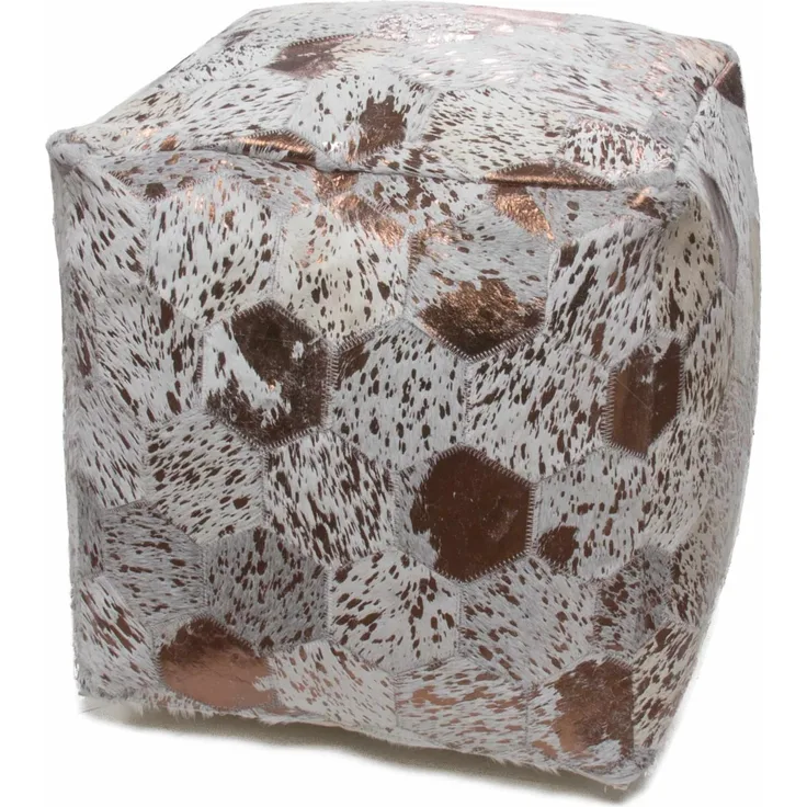 Spark Pouf 210 Elfenbein / Chrom 45cm x 45cm