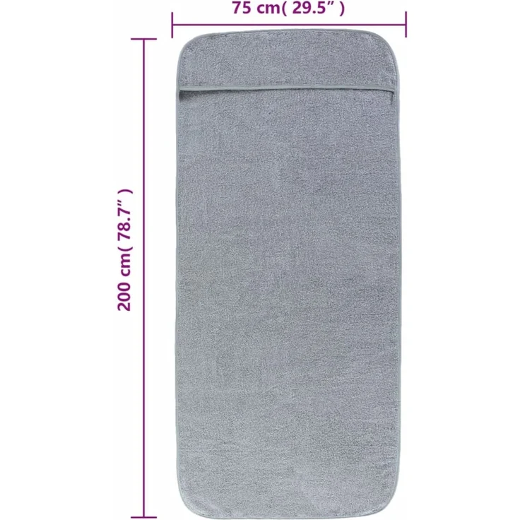 vidaXL Strandtücher 2 Stk. Grau 75x200 cm Stoff 400 GSM 362672 – Bild 8