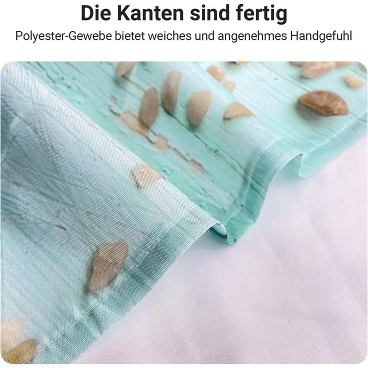 Duschvorhang 200x200cm Wasserdicht, Antischimmel Textil, Beschwert, Ösen & Ringe – Bild 5