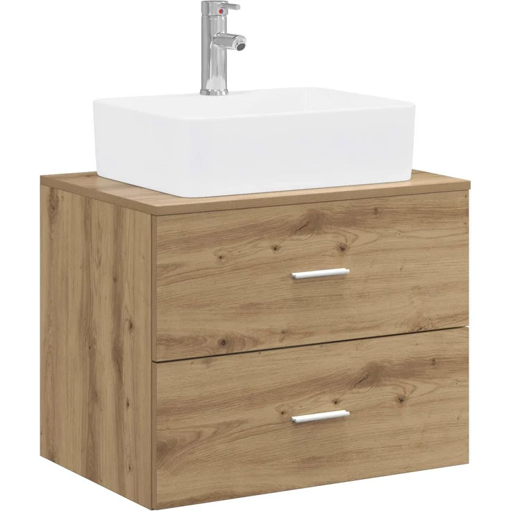 vidaXL Wandmontierter Waschbeckenunterschrank Artisan-Eiche 3404389 – Bild 2