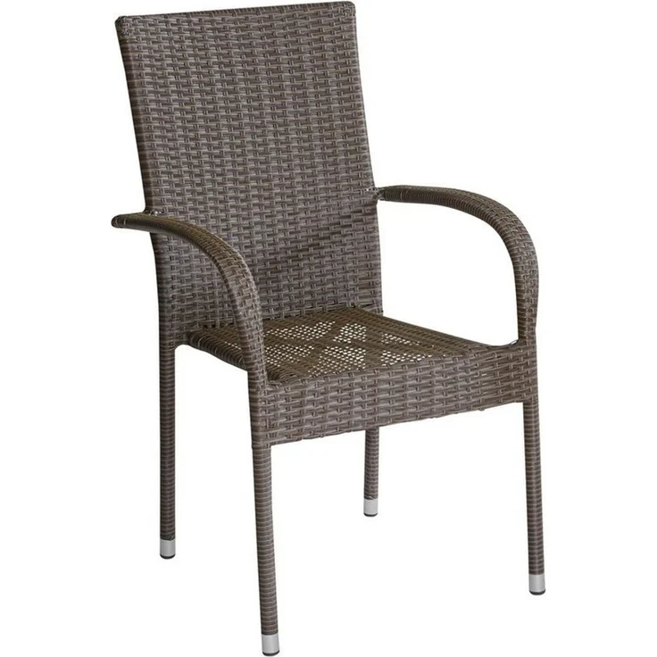 LC Garden Stapelstuhl Lübeck Stapelstuhl braun Armlehnstuhl Balkonstuhl – Bild 5