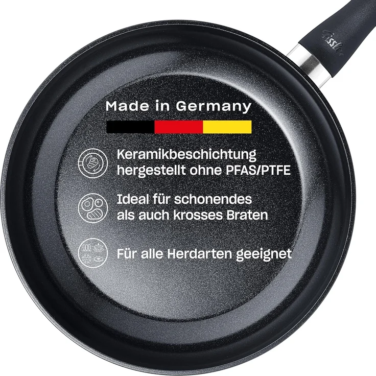 Fissler Bratpfanne Pfanne Essential, Aluminium (1-tlg), Made in Germany, HERGESTELLT OHNE PFAS/PTFE, KERAMIK-BESCHICHTET – Bild 1