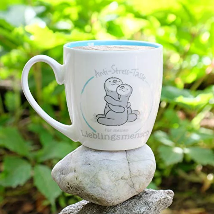 Gruss und Co , Knochenporzellan, 46268 Anti-Stress Tasse Lieblingsmensch, 45 cl, Geschenk, Teetasse, Blau – Bild 4