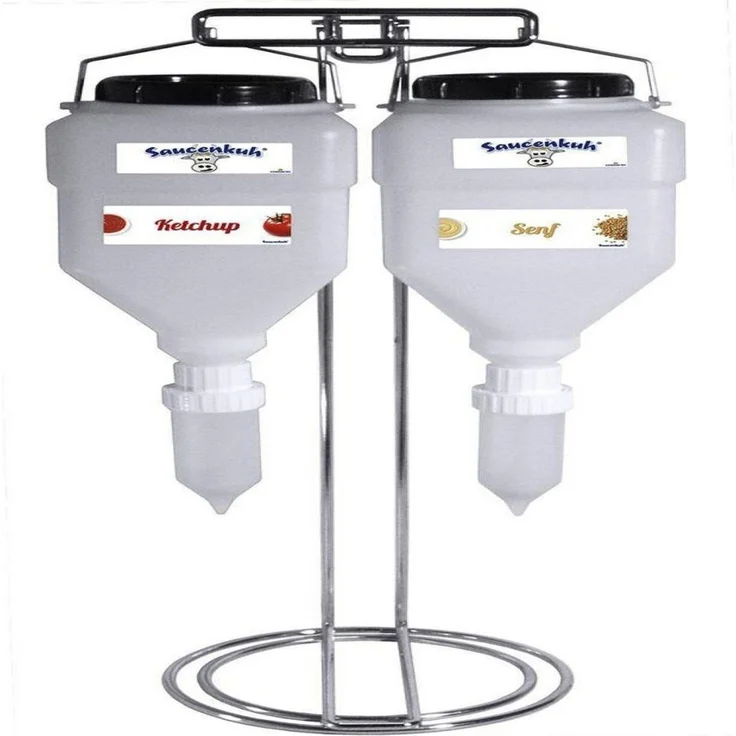 Contacto Schüssel Contacto Gestell für 2 Dispensersysteme SAUCENKUH®, verchromt – Bild 1