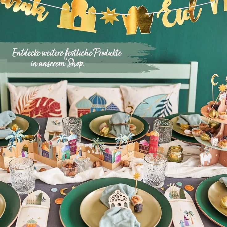PAPIERDRACHEN Kissenbezug Kissenbezug Ramadan-Dekoration - hochwertig Bestickt - versch. Motive, tolle Bestickung – Bild 7