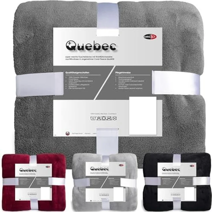 Wohndecke Quebec Kuscheldecke Tagesdecke Fleece weich 150x200cm schwarz, CelinaTex, allergikergeeignet,bügelfrei,flauschig,kuschelweich,mollig warm – Bild 6