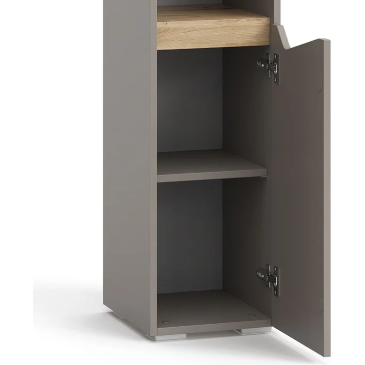 Badschrank Marelle Greige/Artisan 30 x 180 cm mit Türen, und offenen Fächern Vicco – Bild 6