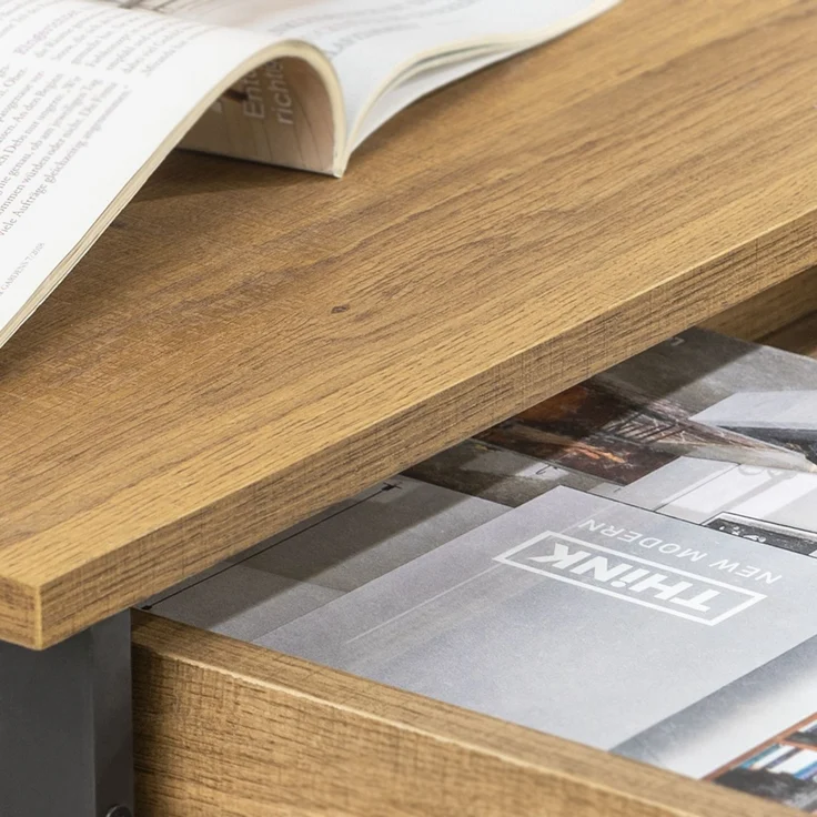 SoBuy FWT43-N Schreibtisch, MDF, Papierfurnier, Helle Eiche, 60 x 77 x 40 cm – Bild 10