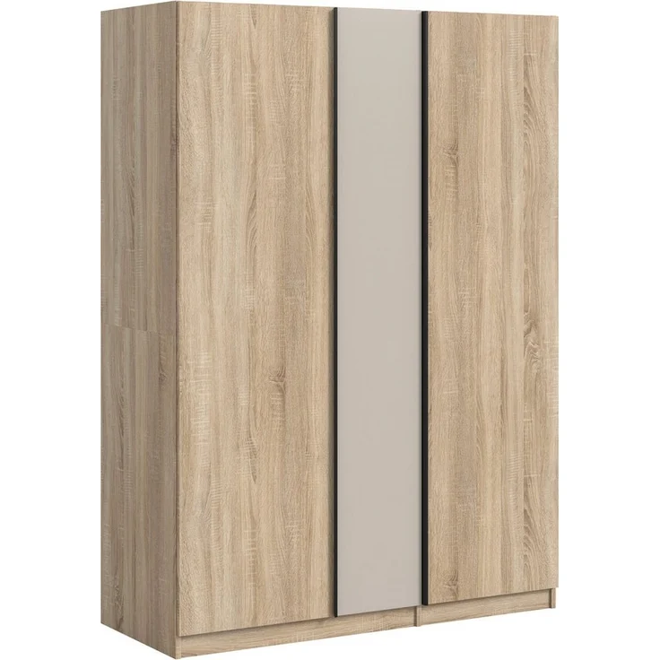 Home affaire Kleiderschrank BENDINGO, TOPSELLER!, Schlafzimmerschrank, Schrank, Garderobenschrank (OTTO BESTSELLER, Garderobe & Schlafzimmer) Breite 130cm, Eiche NB, 3-türig, 2 Kleiderstangen und 2 Ablageböden – Bild 5