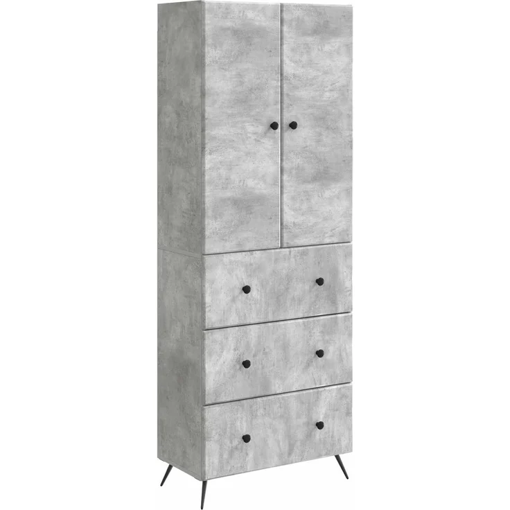 vidaXL Schrankset 2 pcs Betongrau 66 x 34,5 x 90 cm Holzwerkstoff 3416883 – Bild 1